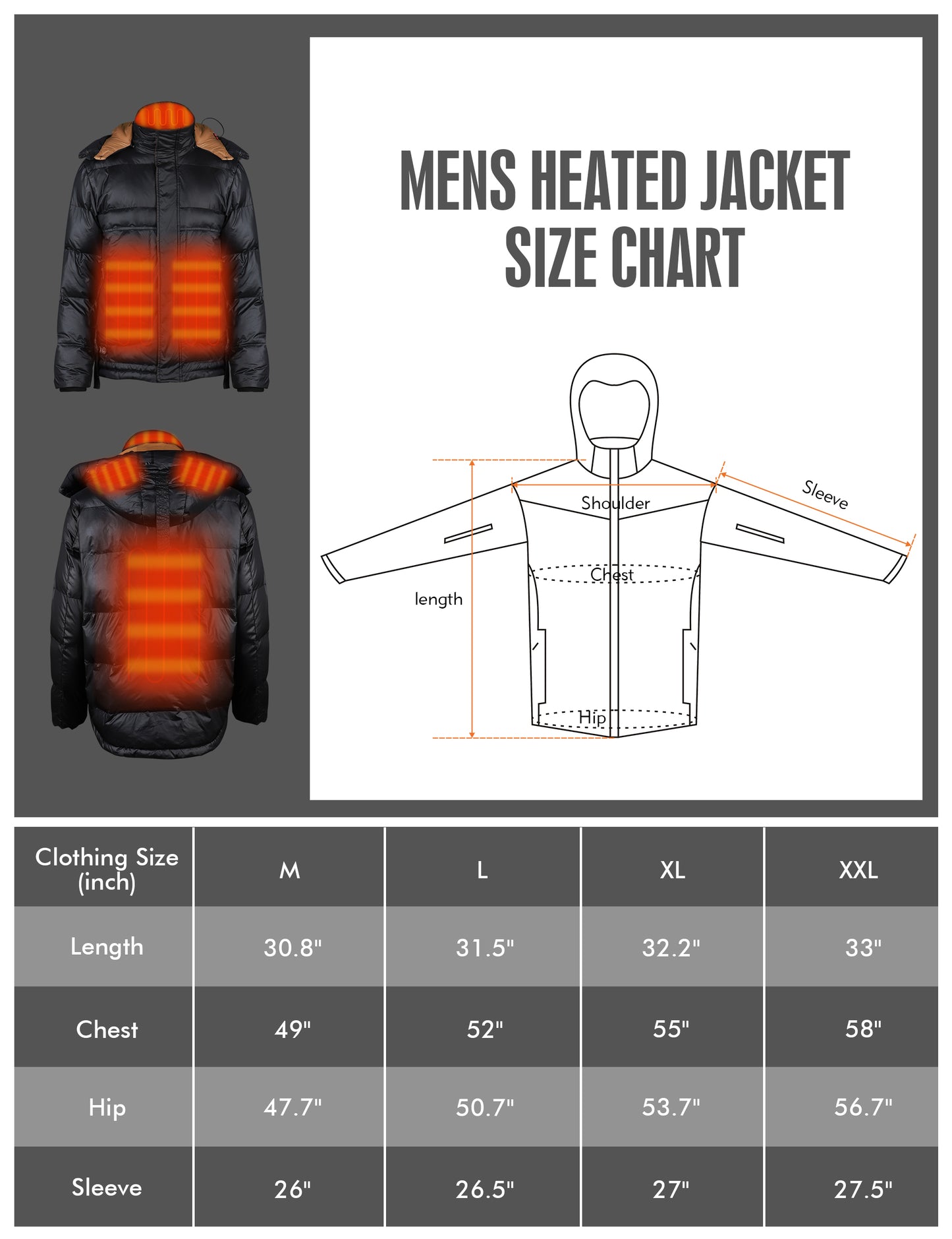 Mens Heated Jacket